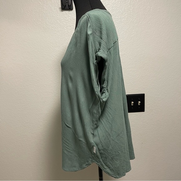 Orvis Sage Green Gauze Short Sleeve Button Down Top LARGE - Picture 7 of 10